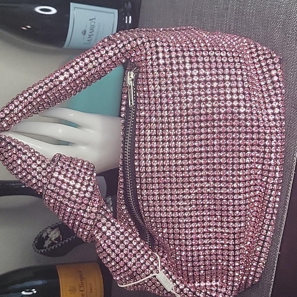 Pink Blingy Shoulder Bag with Soft Slouchy Design - Picture 2 of 11